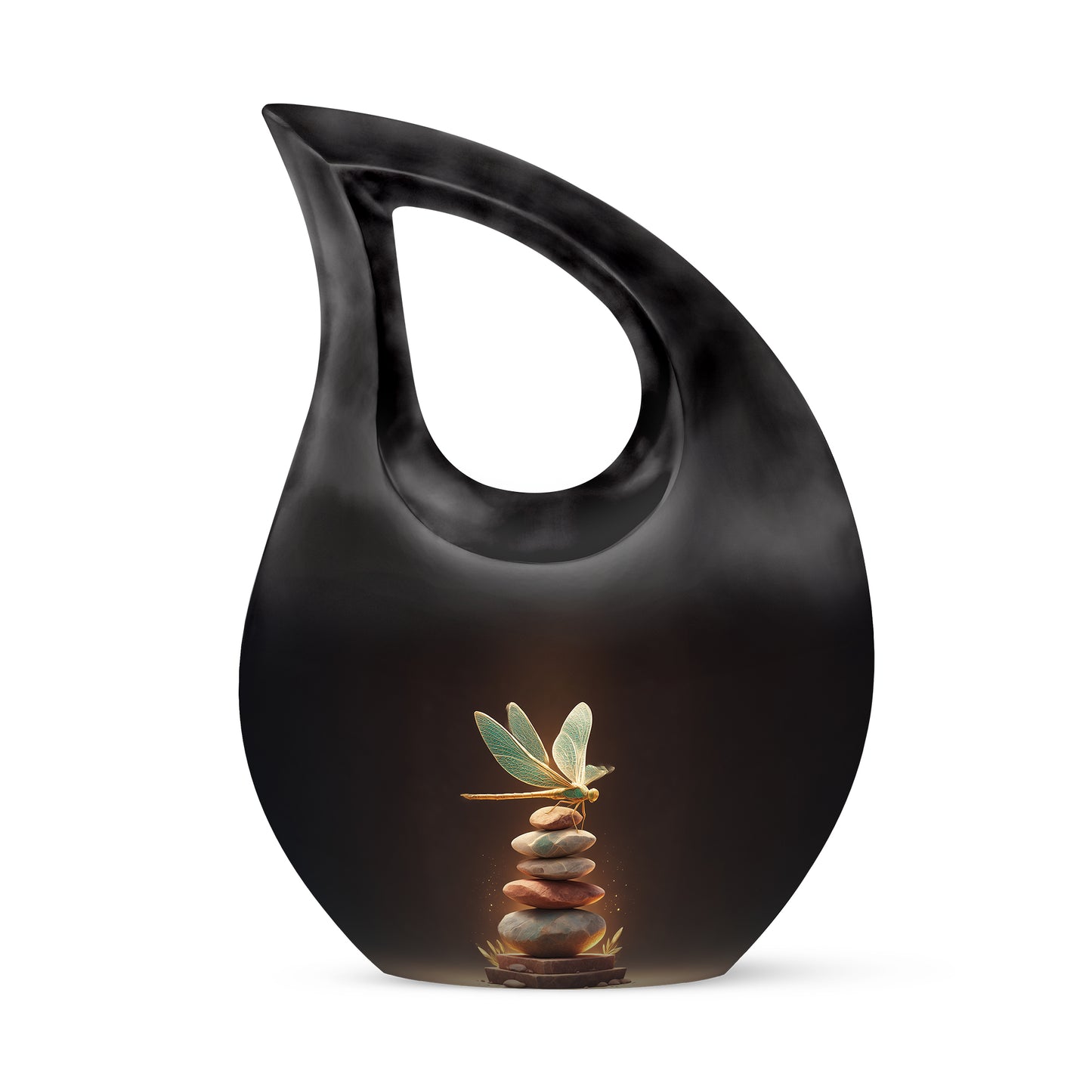 Timeless Red Dragonfly Cremation Urn for Ashes - 10-inch, 200 cu in - Yatskia