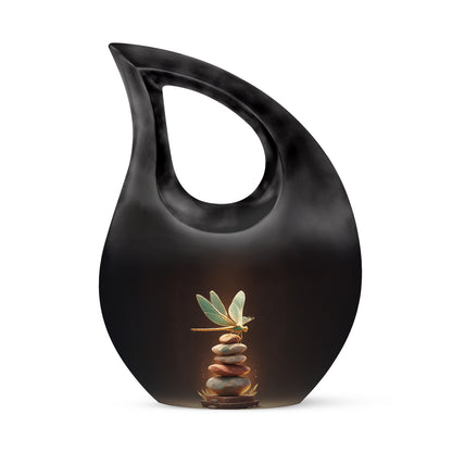 Timeless Red Dragonfly Cremation Urn for Ashes - 10-inch, 200 cu in - Yatskia