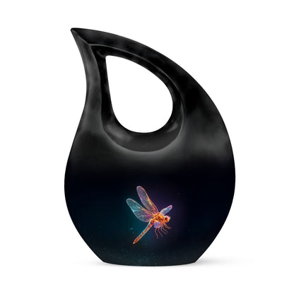 Personalized Black Dragonfly Cremation Urns for Ashes - Enchanting 10-inch - Yatskia