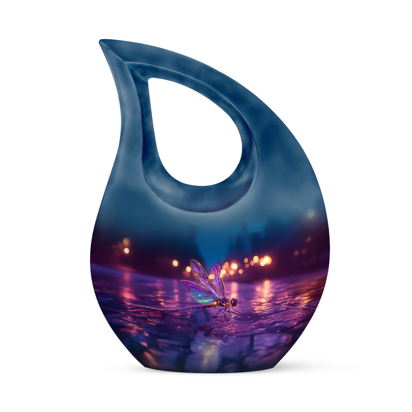 Personalized Blue Dragonfly Cremation Urns for Ashes - Majestic 10-inch - Yatskia