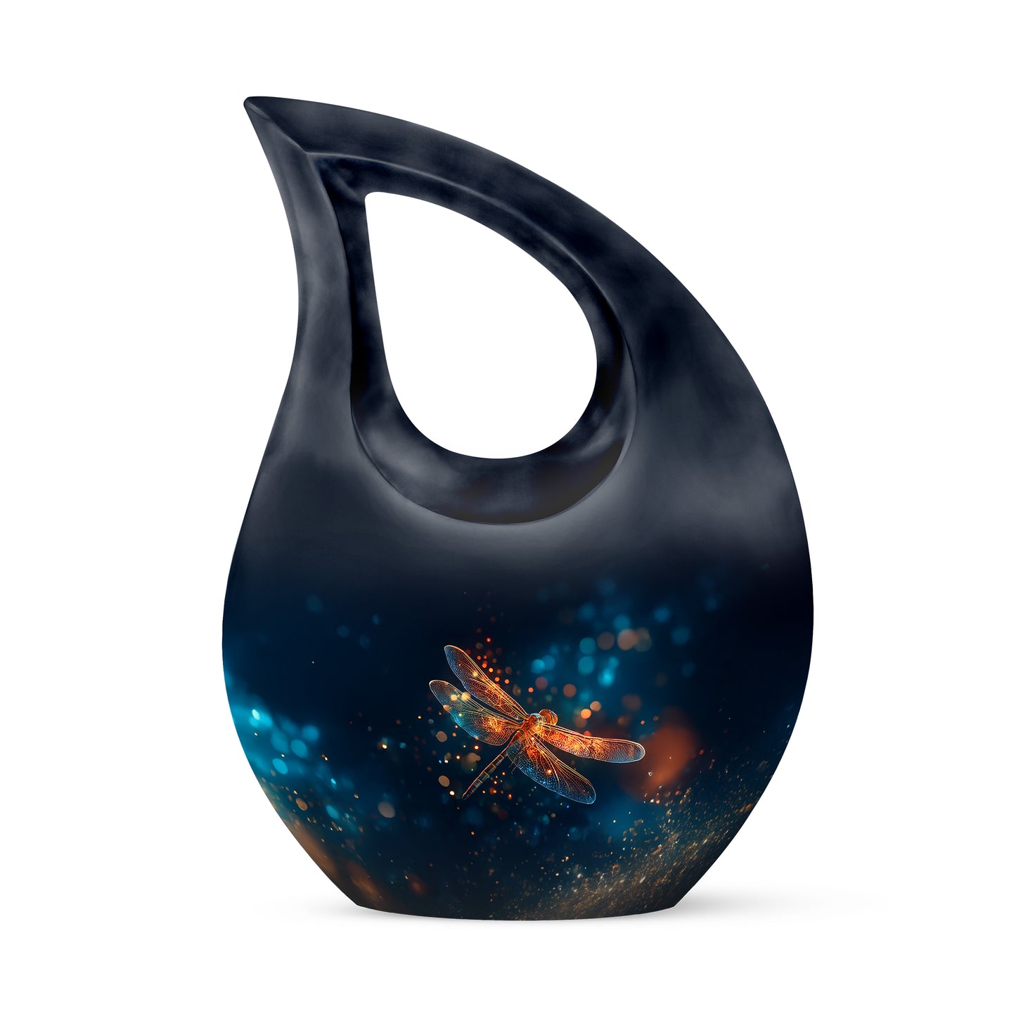 Personalized Magnificent Dragonfly Cremation Urns - Blue 10-inch, 200 cu in - Yatskia