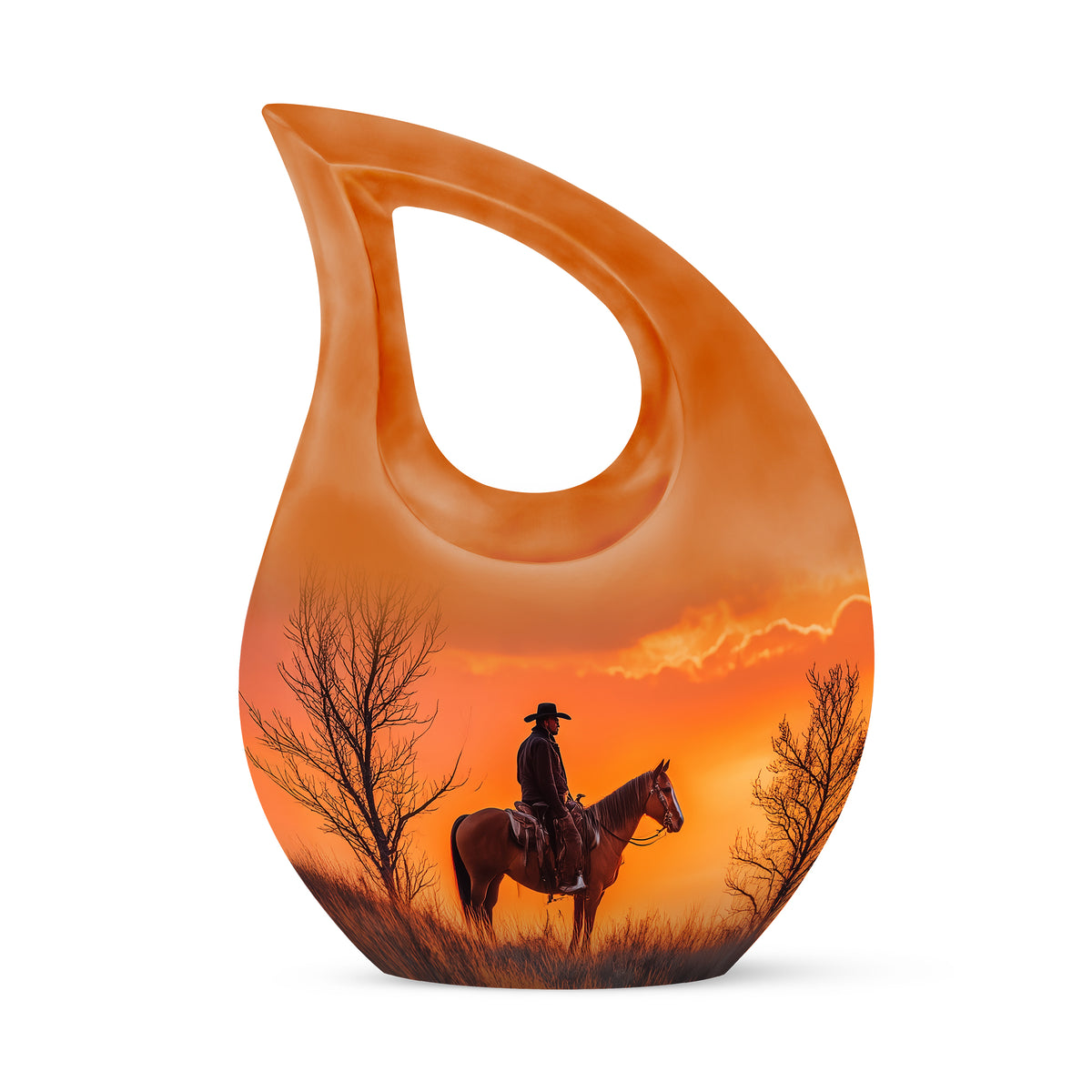 Blessed Cowboy Cremation Urns for Human Ashes - Red - Yatskia