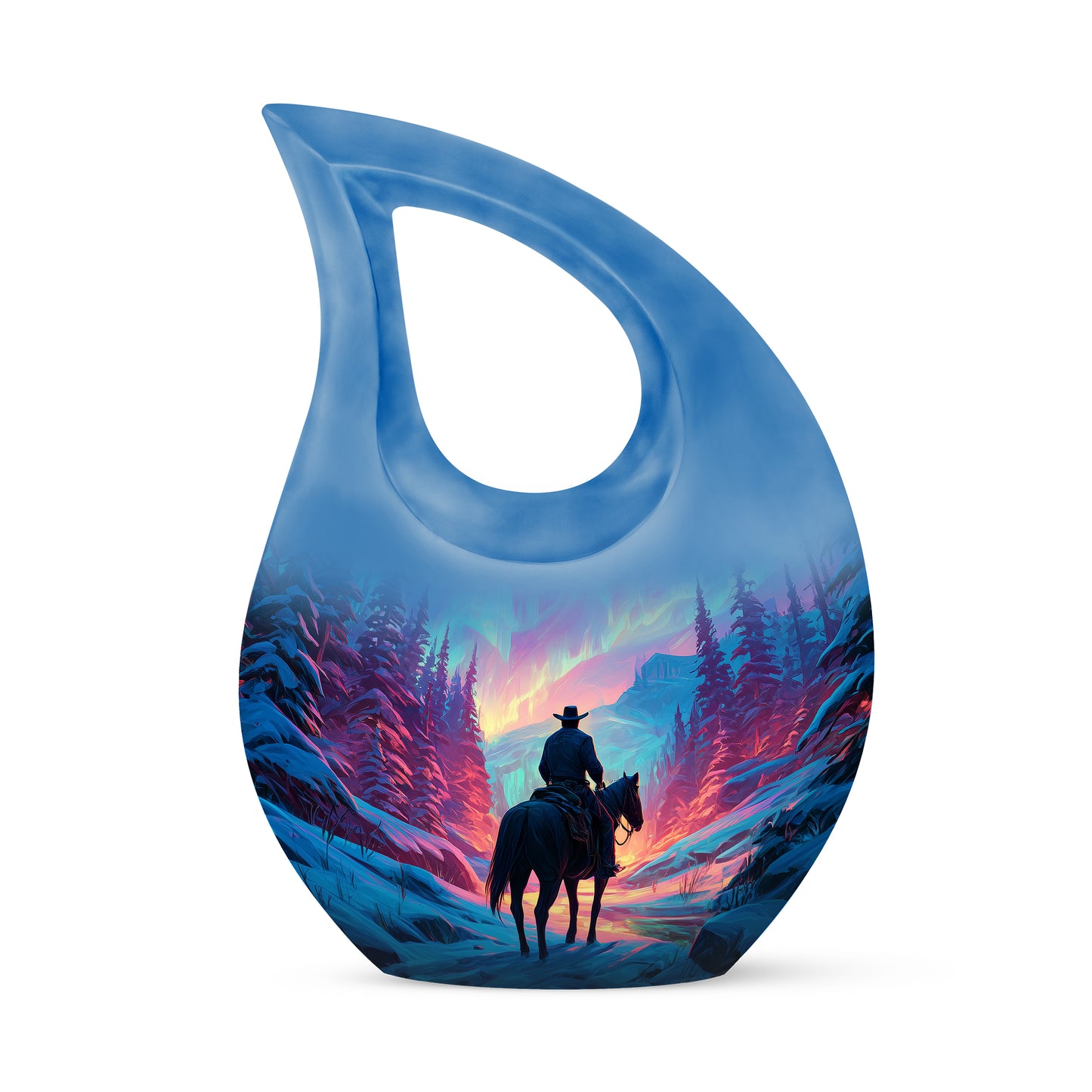Personalized Pink Cowboy Cremation Urns for Ashes - Peaceful 10-inch - Yatskia