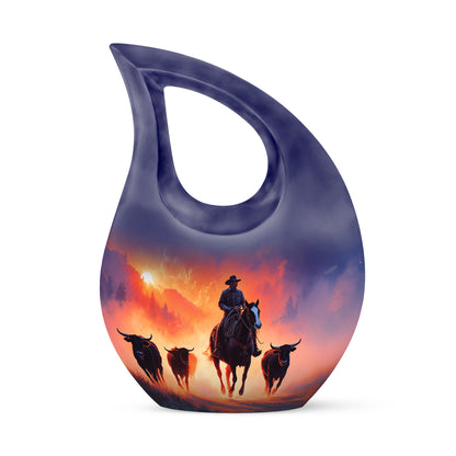 Personalized Elegant Cowboy Cremation Urns - Purple - Yatskia