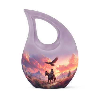 Personalized Cowboy Cremation Urns - Eminent Purple 10-inch, 200 cu in - Yatskia
