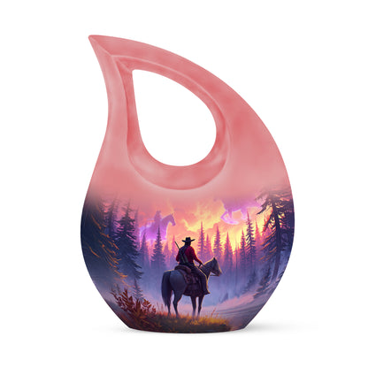 Red Treasured Cowboy Cremation Urns for Human Ashes - Yatskia