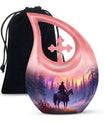 Large Cowboy Horse Cremation Urn for Adult Ashes - Pink Urn For Cremation Ashes