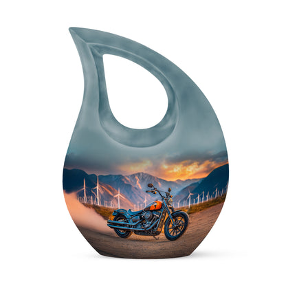 Personalized Bike Cremation Urns - Pristine Teal 10-inch, 200 cu in - Yatskia