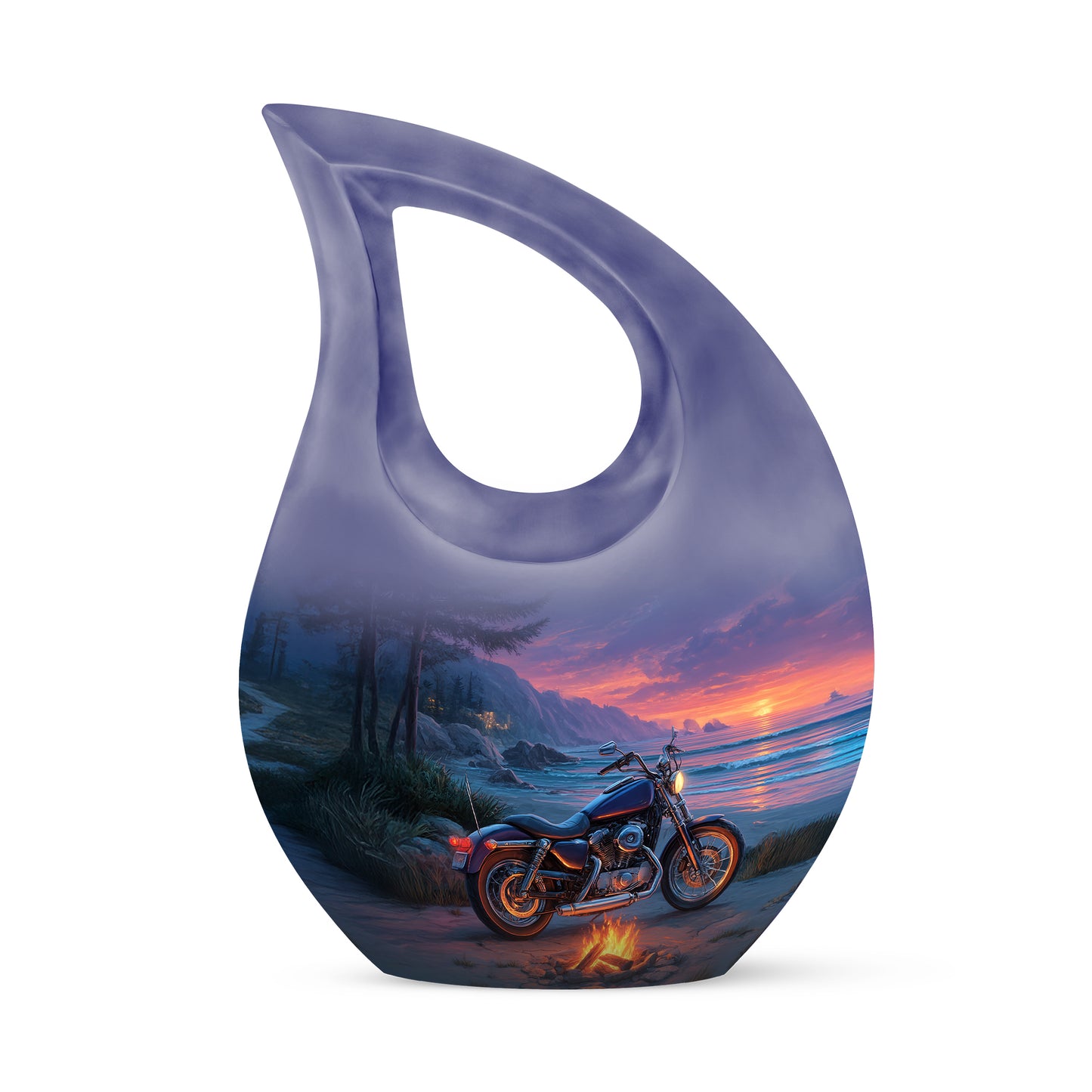 Personalized Blue Heavenly Bike Cremation Urns for Human Ashes - 10-inch, 200 cu in - Yatskia
