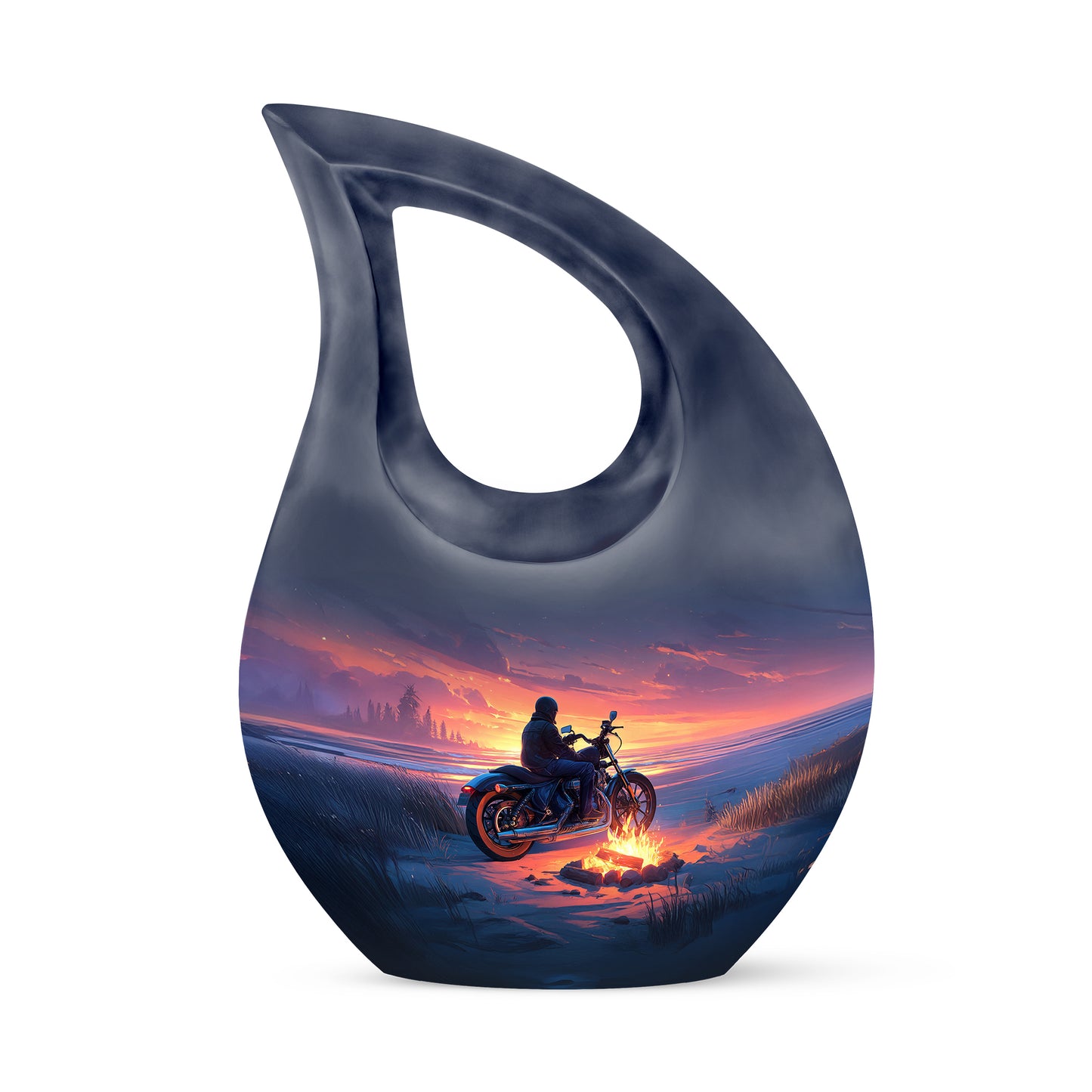Everlasting Blue Bike Commemoration Urn for Human Ashes - 10-inch, 200 cu in - Yatskia