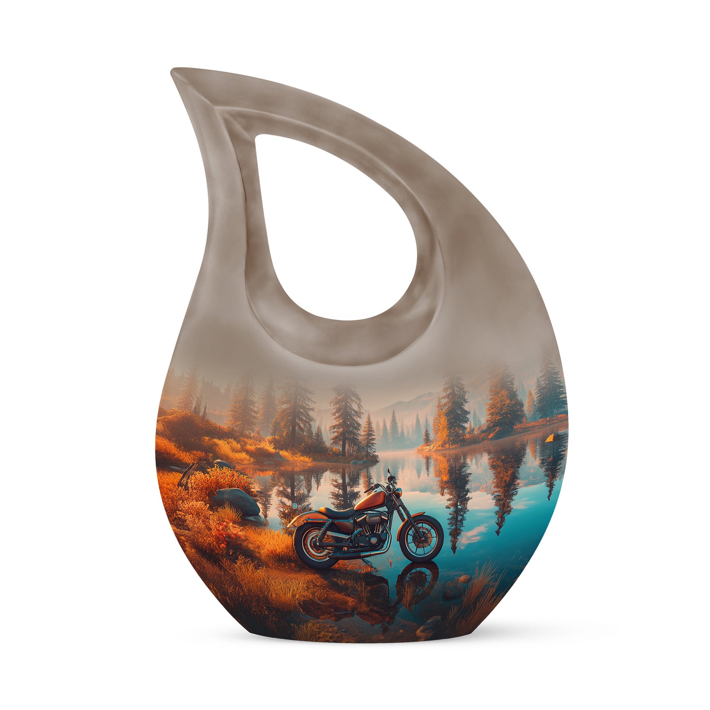Gold Beloved Bike Cremation Urns for Human Ashes - 10-inch, 200 cu in - Yatskia