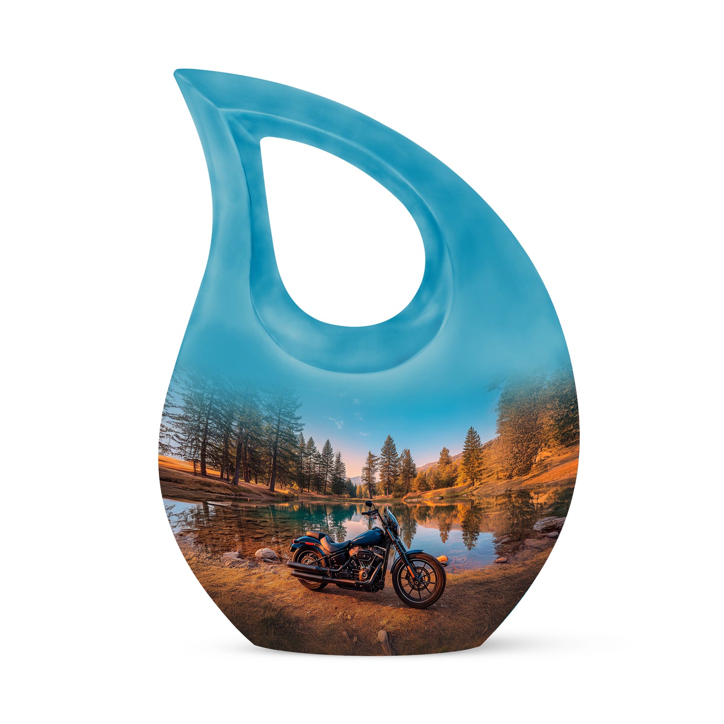 Teal Treasured Bike Cremation Urns for Human Ashes - 10-inch, 200 cu in - Yatskia