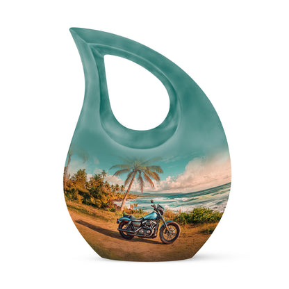 Personalized Seraphic Bike Cremation Urns - Teal 10-inch, 200 cu in - Yatskia