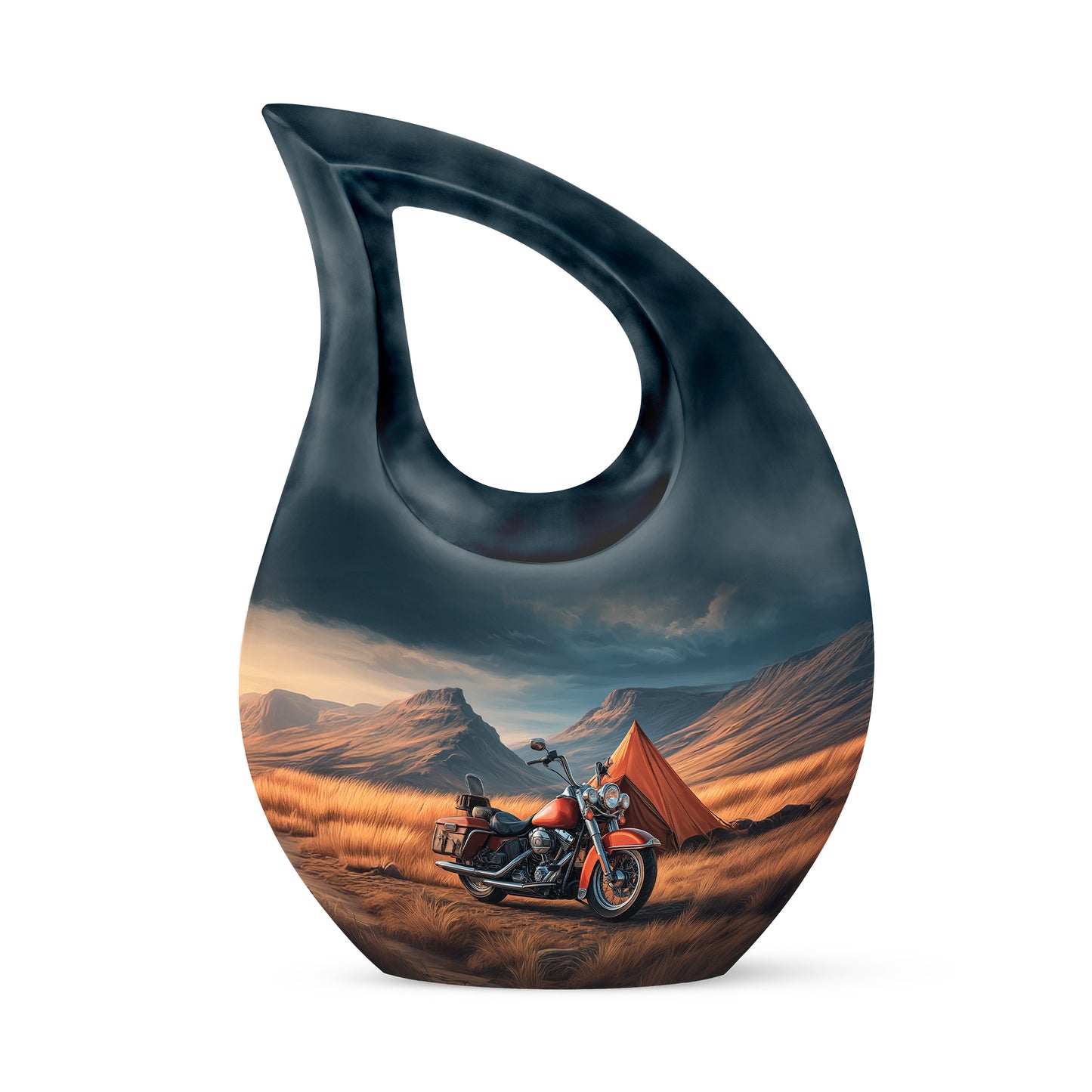 Personalized Blue Bike Cremation Urns for Ashes - Captivating 10-inch - Yatskia