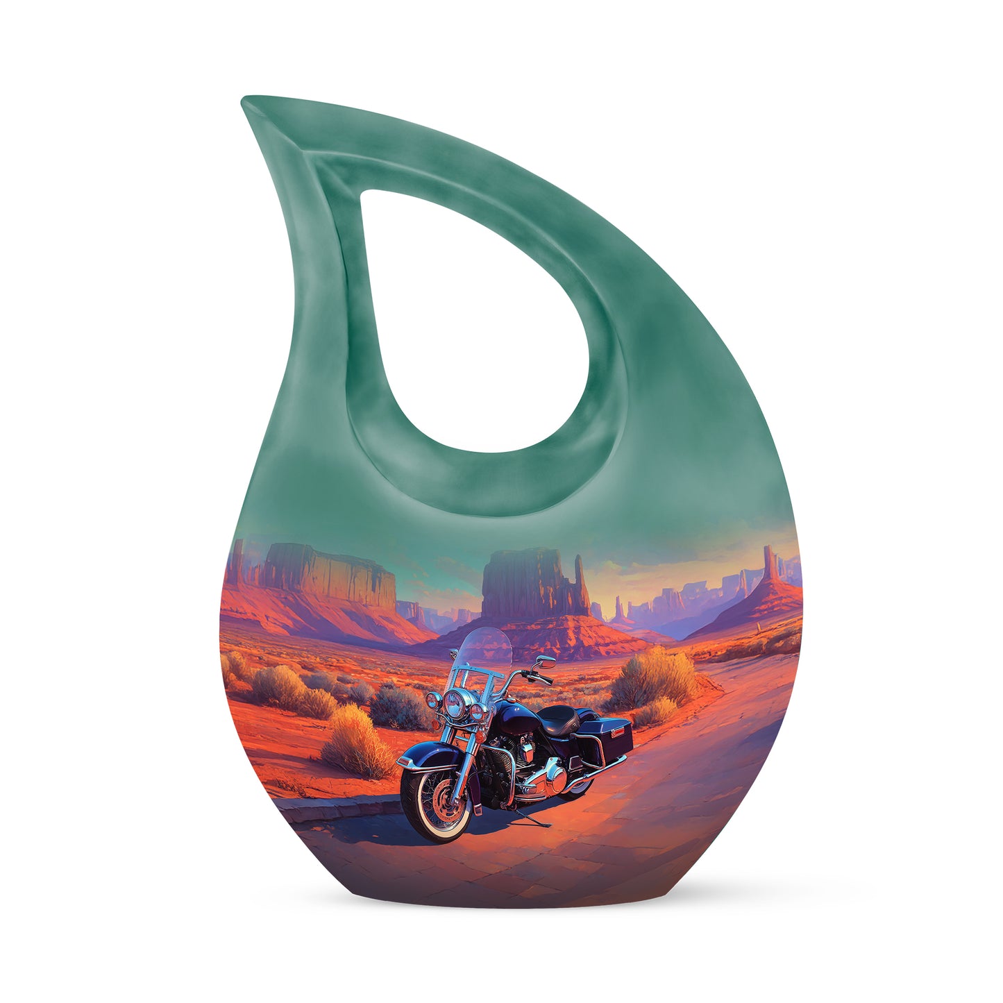 Personalized Teal Bike Cremation Urns for Ashes - Captivating 10-inch - Yatskia
