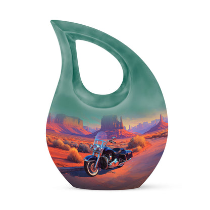 Personalized Teal Bike Cremation Urns for Ashes - Captivating 10-inch - Yatskia