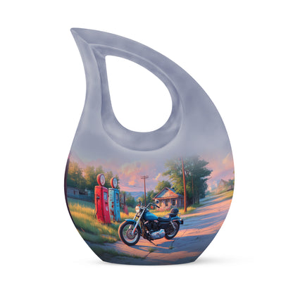 Personalized Blue Bike Cremation Urns for Ashes - Peaceful 10-inch - Yatskia