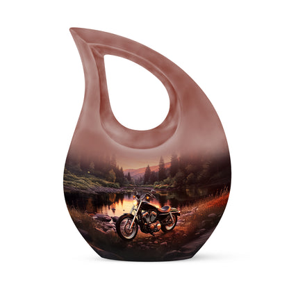 Lustrous Bike Cremation Urns for Human Ashes - Gold 10-inch - Yatskia
