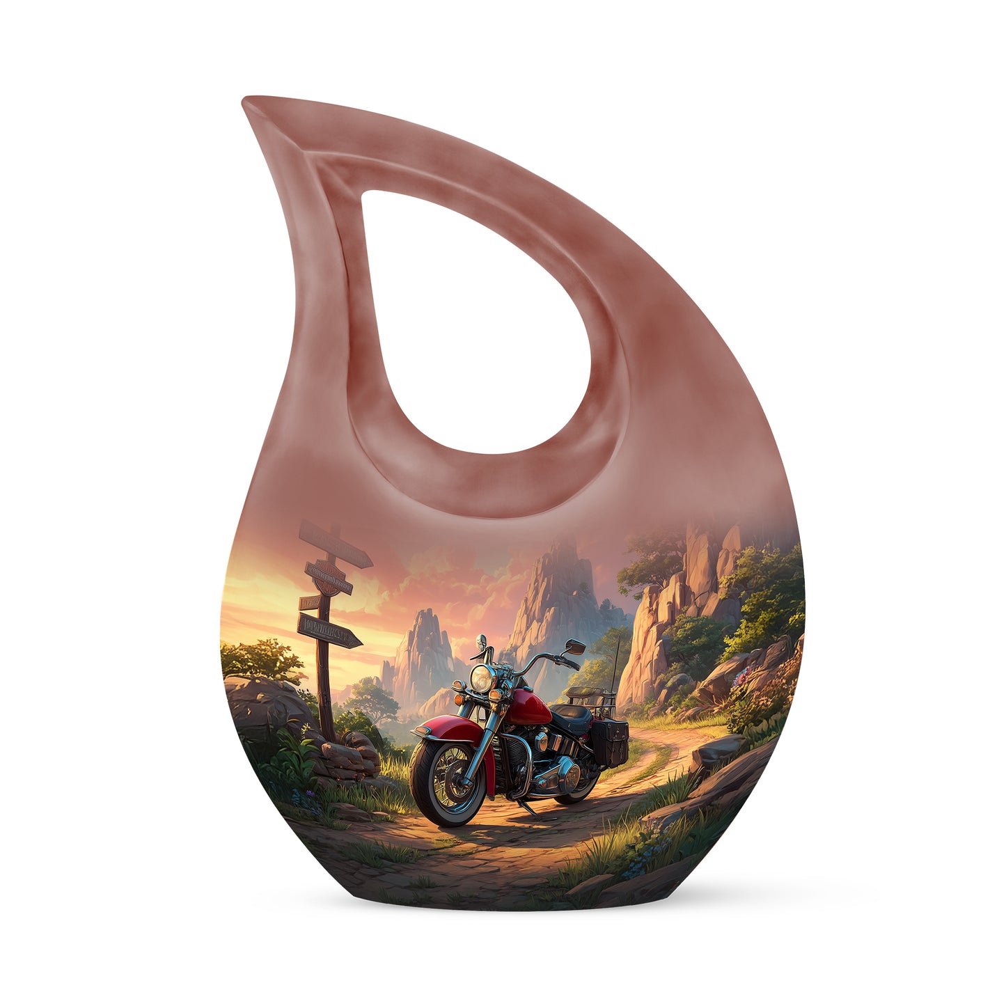 Red Bike Remembrance Cremation Urns for Human Ashes - 10-inch, 200 cu in - Yatskia