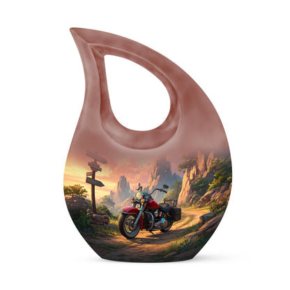 Red Bike Remembrance Cremation Urns for Human Ashes - 10-inch, 200 cu in - Yatskia