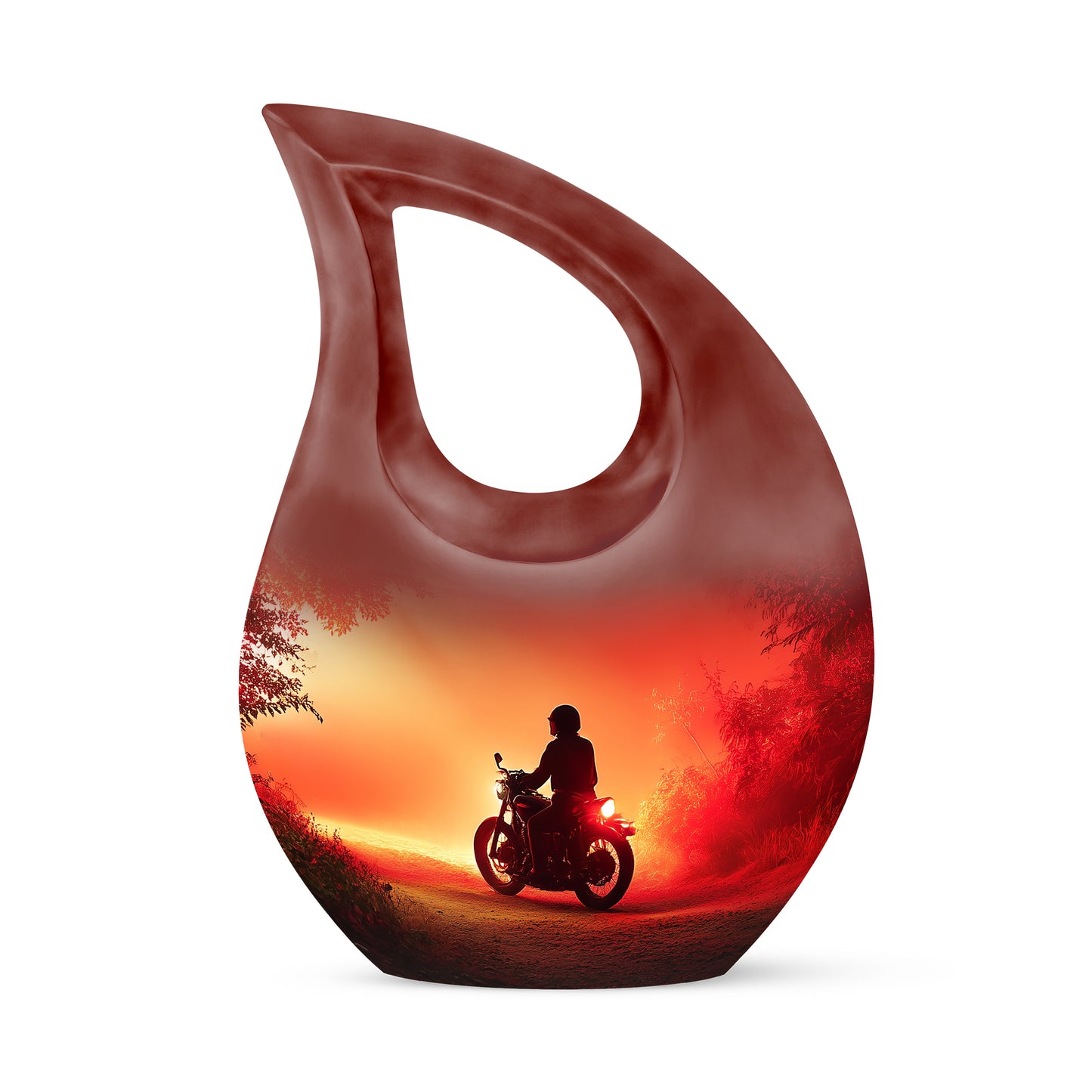 Personalized Magnificent Bike Cremation Urns - Red 10-inch, 200 cu in - Yatskia