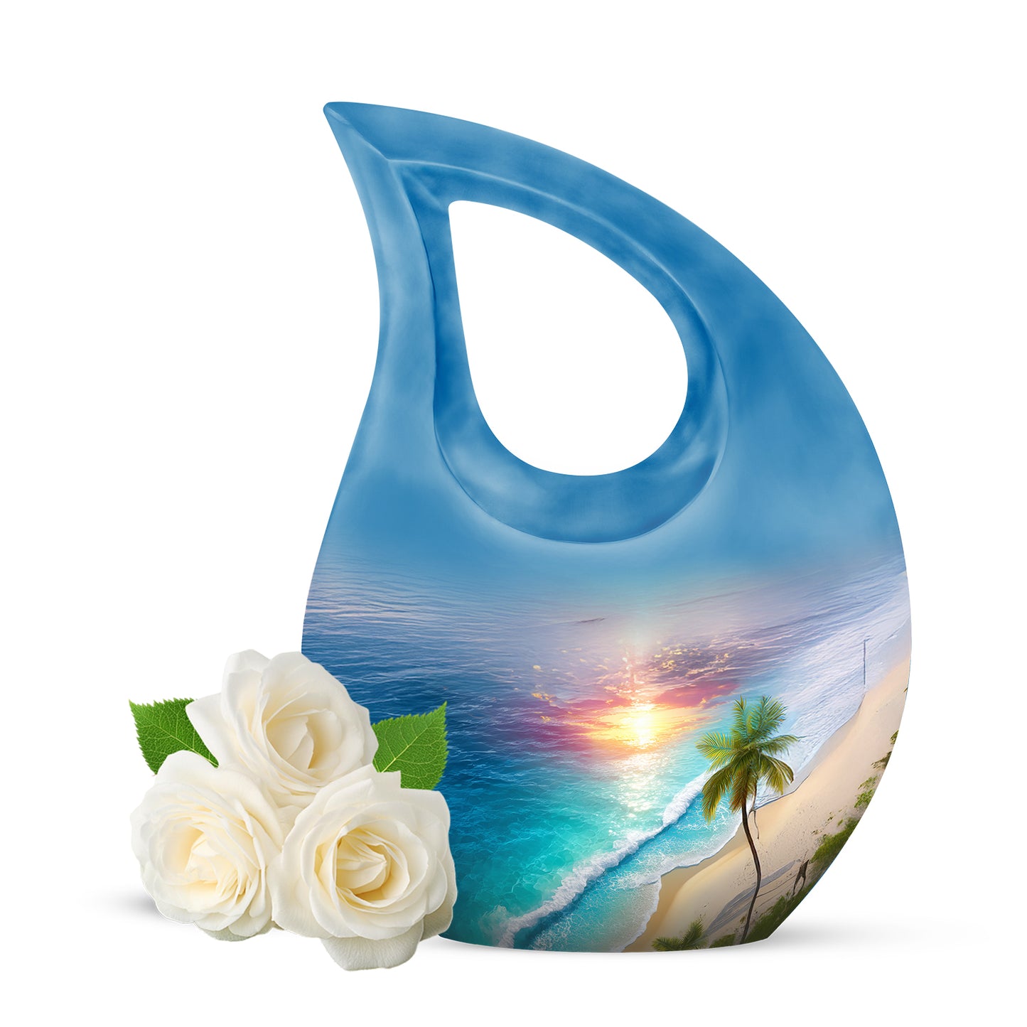 Sublime Beach Cremation Urns for Human Ashes - Red 10-inch - Yatskia