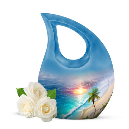 Sublime Beach Cremation Urns for Human Ashes - Red 10-inch - Yatskia