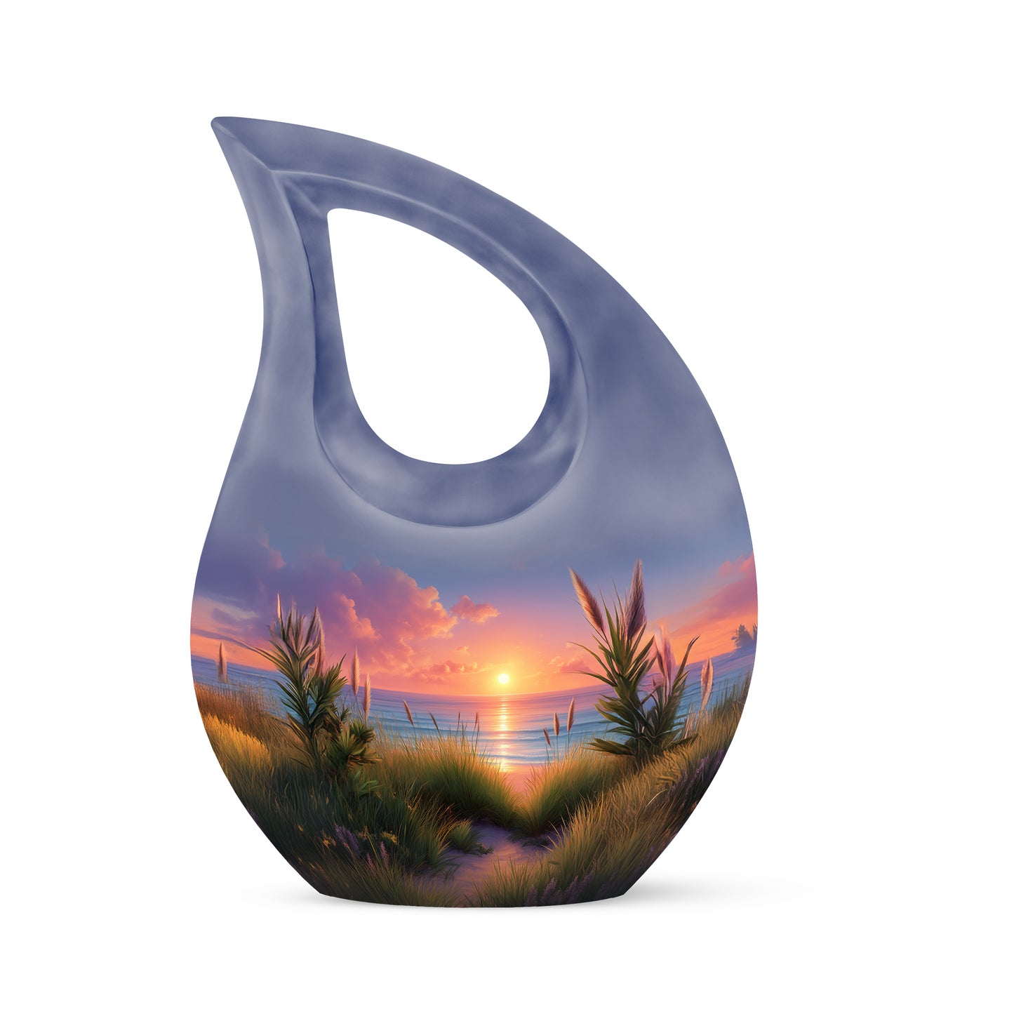 Personalized Beach Cremation Urns - Tranquil Blue 10-inch, 200 cu in - Yatskia
