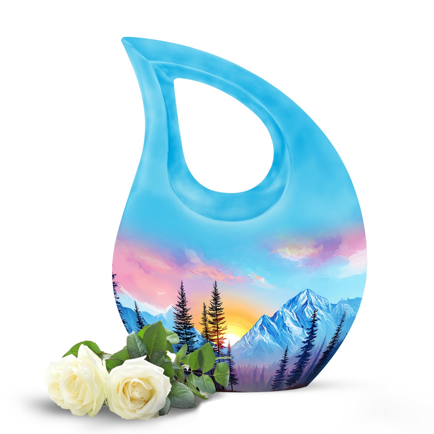 Personalized Beach Cremation Urns - Soothing Blue 10-inch, 200 cu in - Yatskia