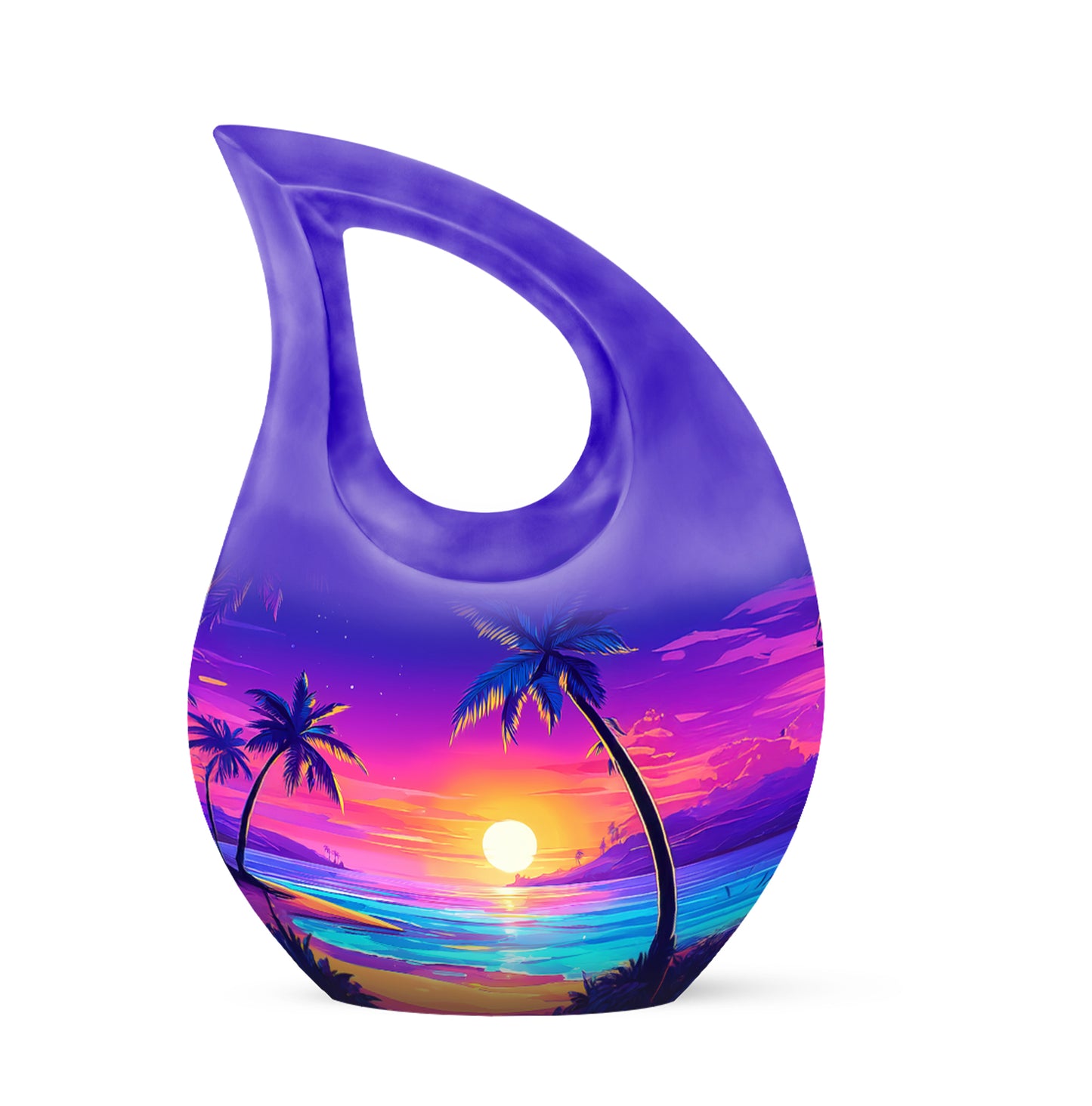 Divine Blue Beach Cremation Urn for Ashes - 10-inch, 200 cu in - Yatskia