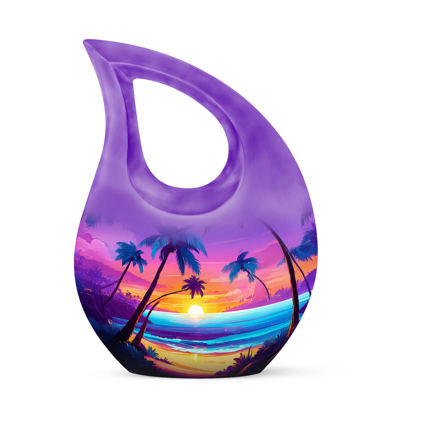 Illustrious Beach Memorial Cremation Urns - Purple 10-inch, 200 cu in - Yatskia