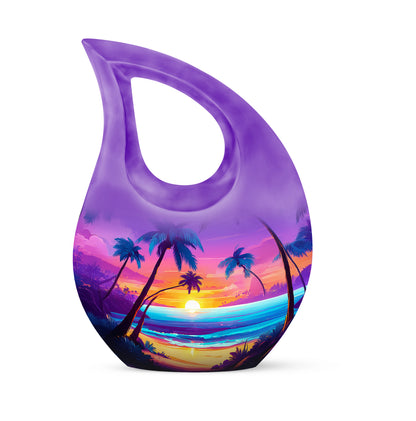 Illustrious Beach Memorial Cremation Urns - Purple 10-inch, 200 cu in - Yatskia