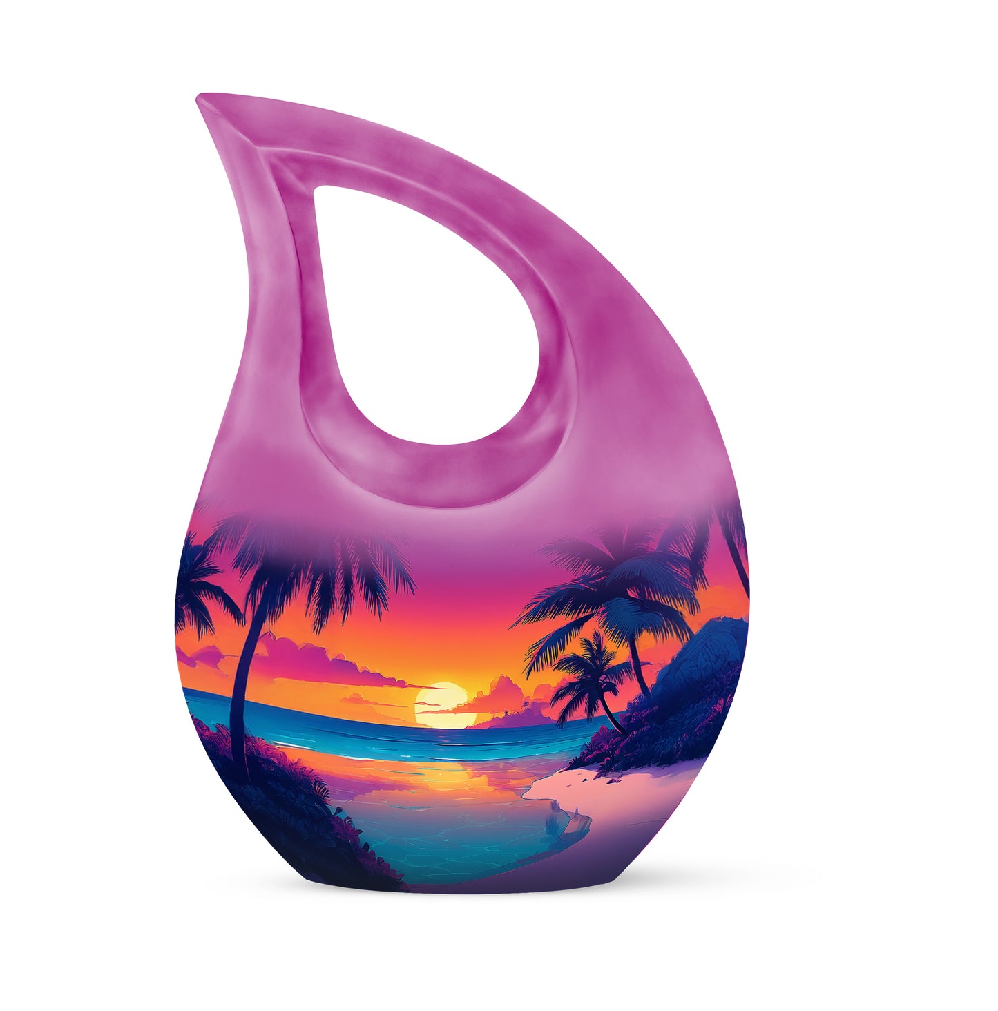 Personalized Beach Cremation Urns - Wondrous Purple 10-inch, 200 cu in - Yatskia