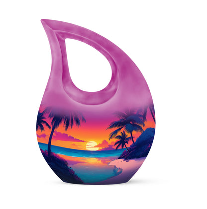 Personalized Beach Cremation Urns - Wondrous Purple 10-inch, 200 cu in - Yatskia