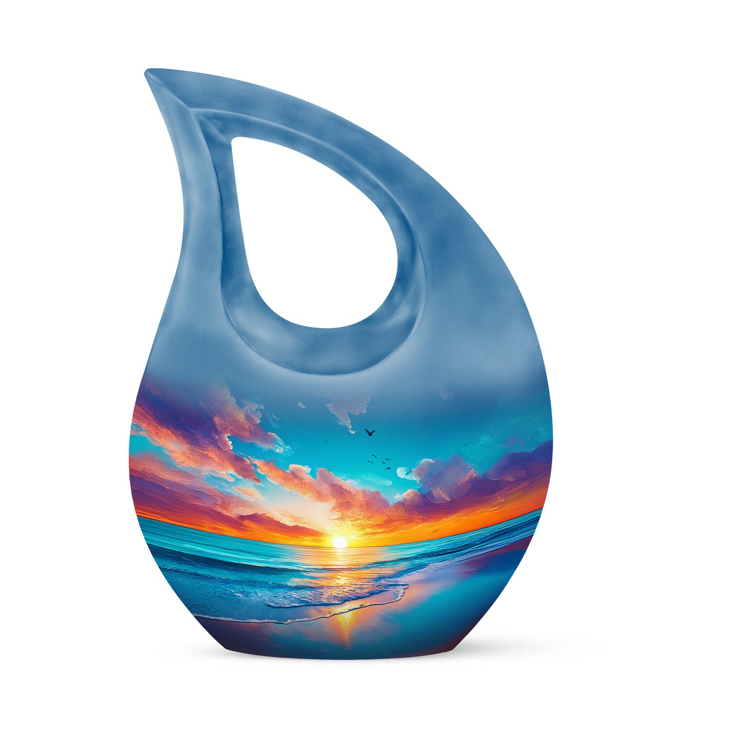 Blue Beach Sentinel Cremation Urns for Human Ashes - 10-inch, 200 cu in - Yatskia