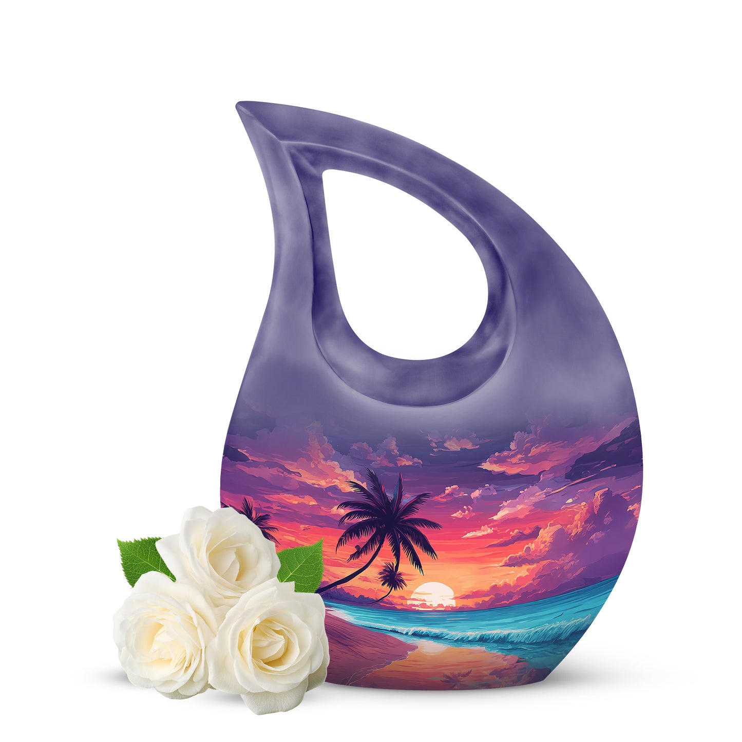 Blue Beach Cremation Urns - Imperial Tribute 10-inch, 200 cu in - Yatskia