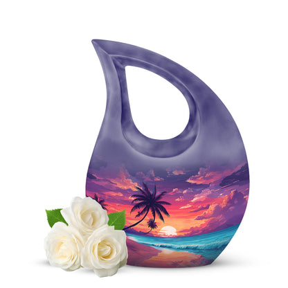 Blue Beach Cremation Urns - Imperial Tribute 10-inch, 200 cu in - Yatskia