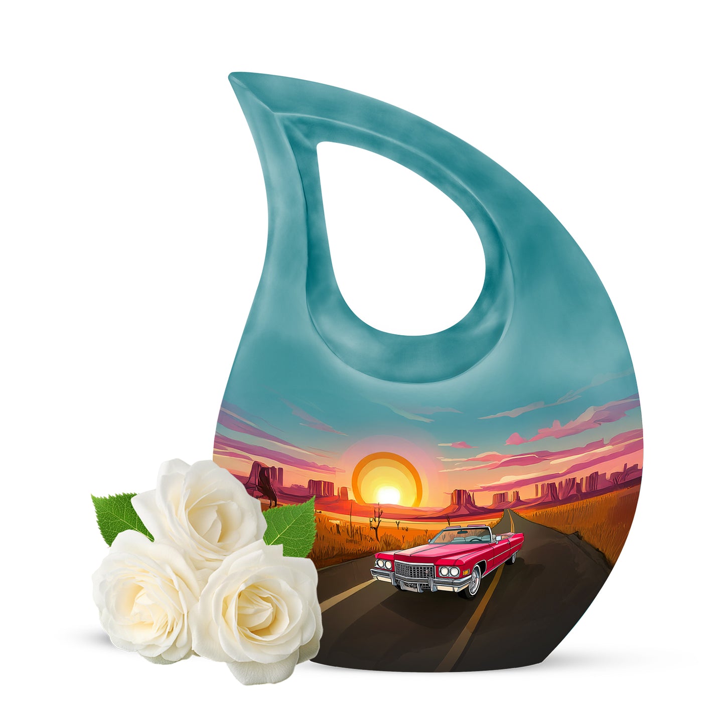 Personalized Eternal Car Cremation Urns - Blue 10-inch, 200 cu in - Yatskia