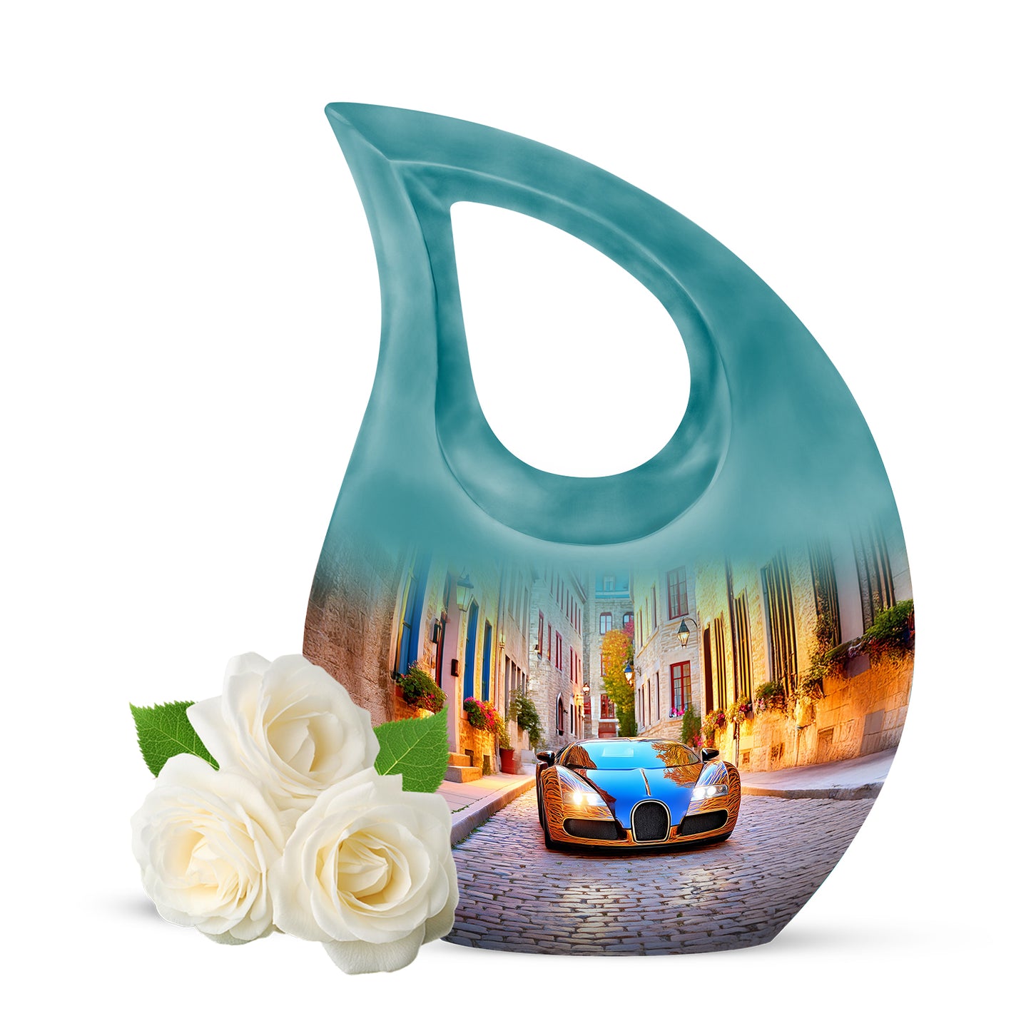 Radiant Car Memorial Cremation Urns - Blue 10-inch, 200 cu in - Yatskia