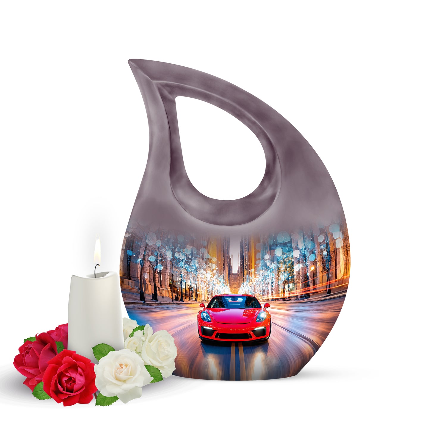 Blue Comforting Car Memorial Urn for Ashes - 10-inch, 200 cu in - Yatskia