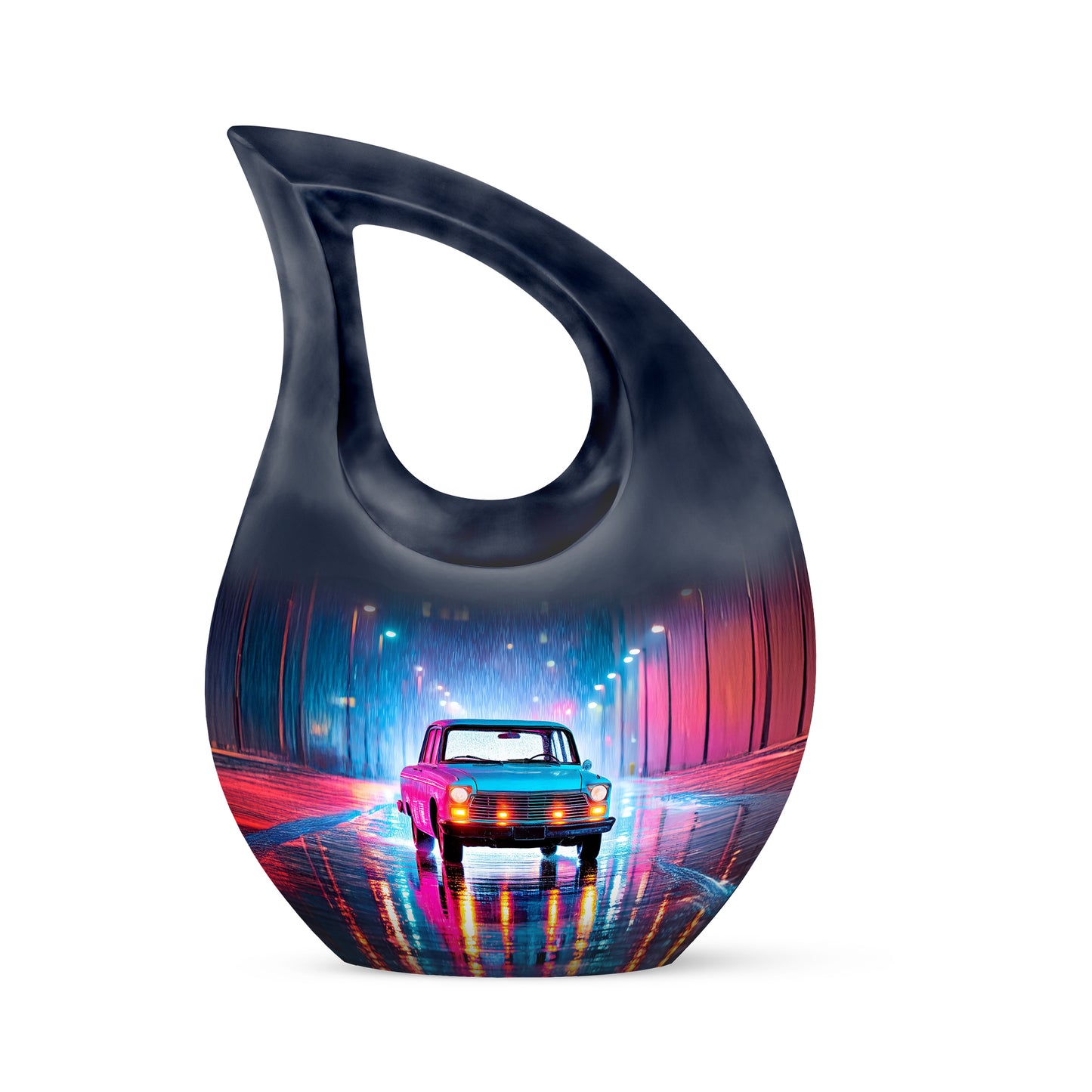Blue Car Honor Cremation Urns for Human Ashes - 10-inch, 200 cu in - Yatskia