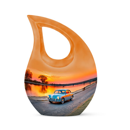 Personalized Pink Sovereign Car Cremation Urns for Human Ashes - 10-inch, 200 cu in - Yatskia