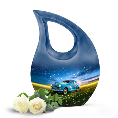 Sublime Car Cremation Urns for Human Ashes - Blue 10-inch - Yatskia