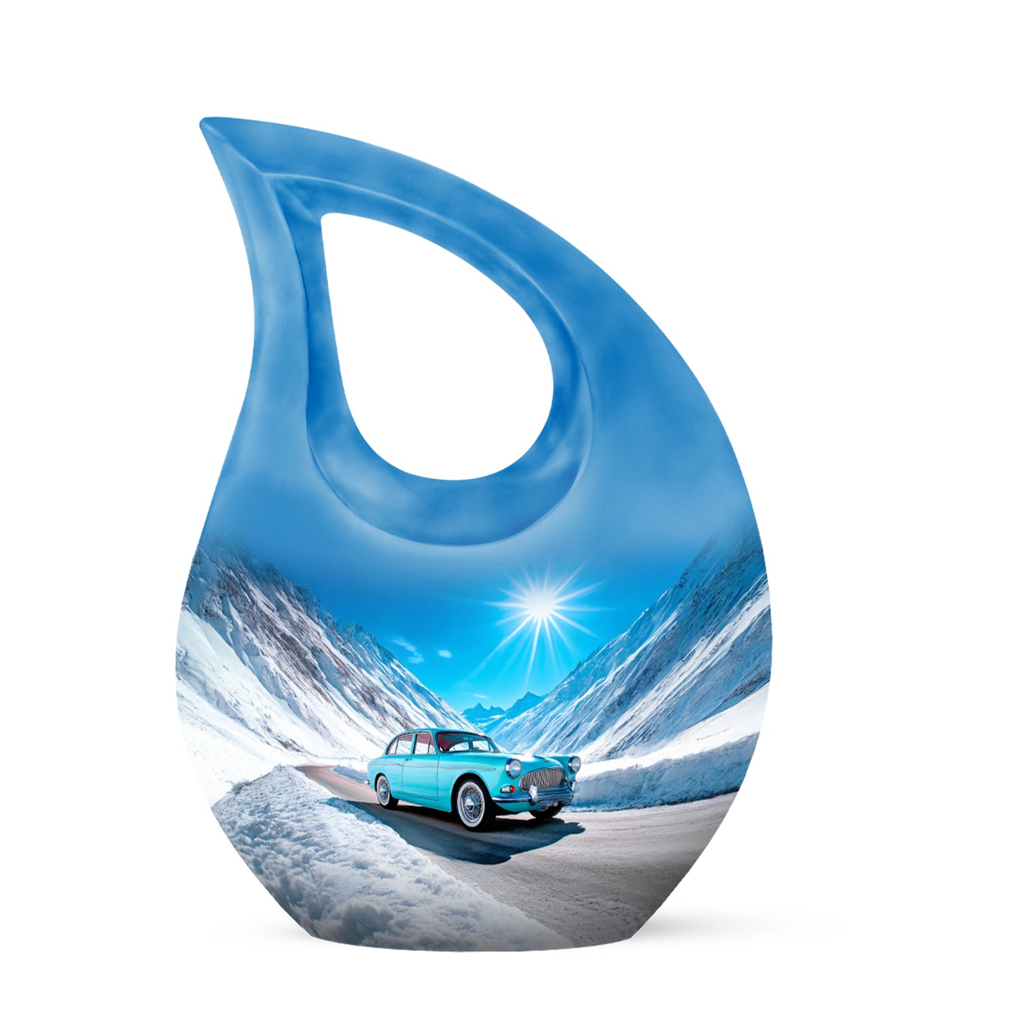 Hallowed Car Cremation Urns for Human Ashes - Blue 10-inch - Yatskia