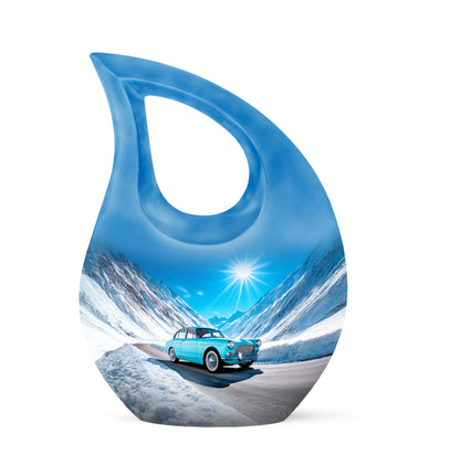 Hallowed Car Cremation Urns for Human Ashes - Blue 10-inch - Yatskia