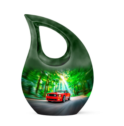 Ethereal Car Memorial Cremation Urns - Green 10-inch, 200 cu in - Yatskia
