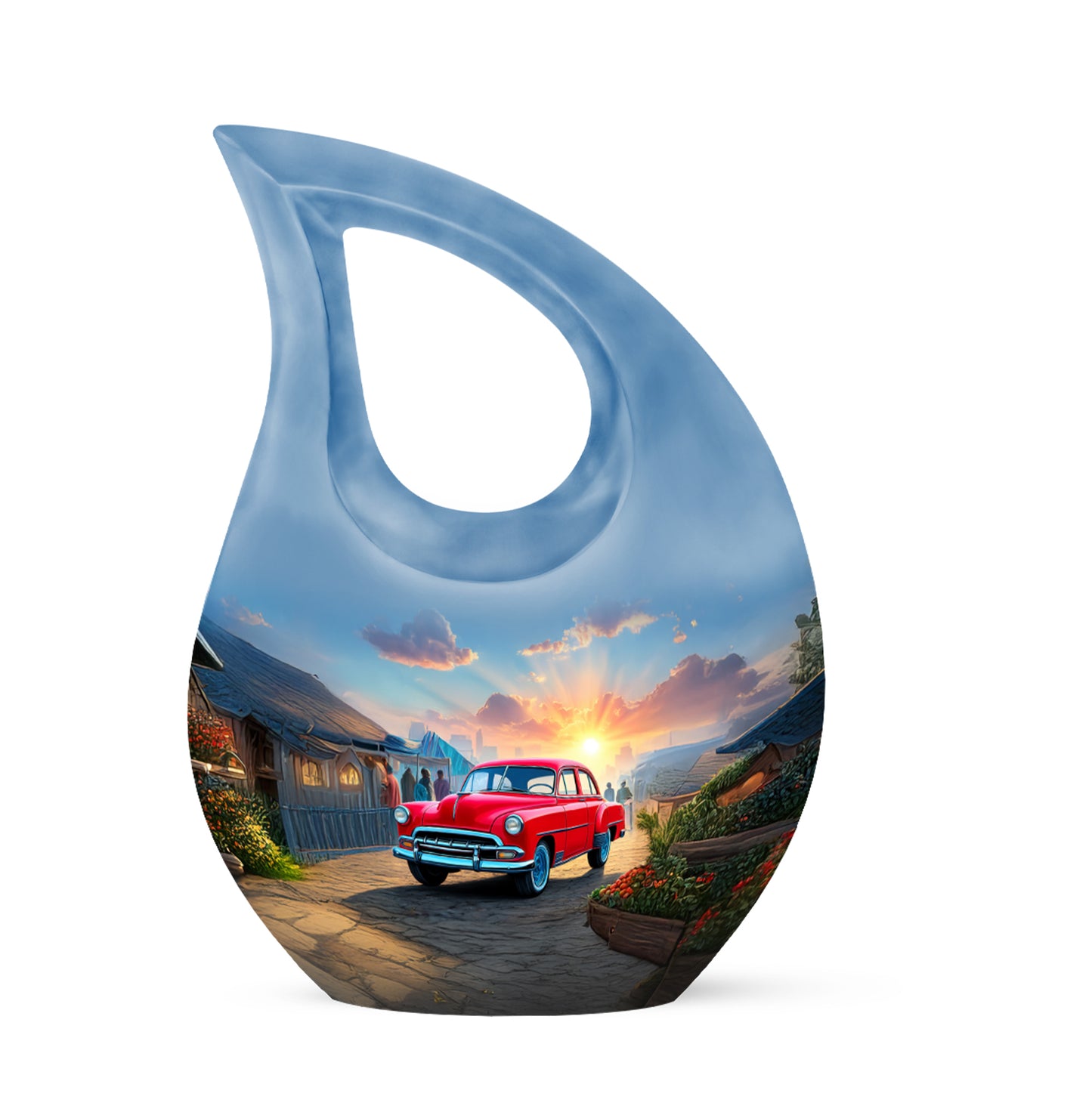 Personalized Car Cremation Urns - Wondrous Blue 10-inch, 200 cu in - Yatskia