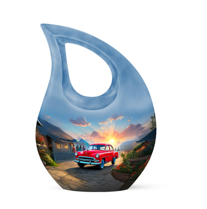 Personalized Car Cremation Urns - Wondrous Blue 10-inch, 200 cu in - Yatskia