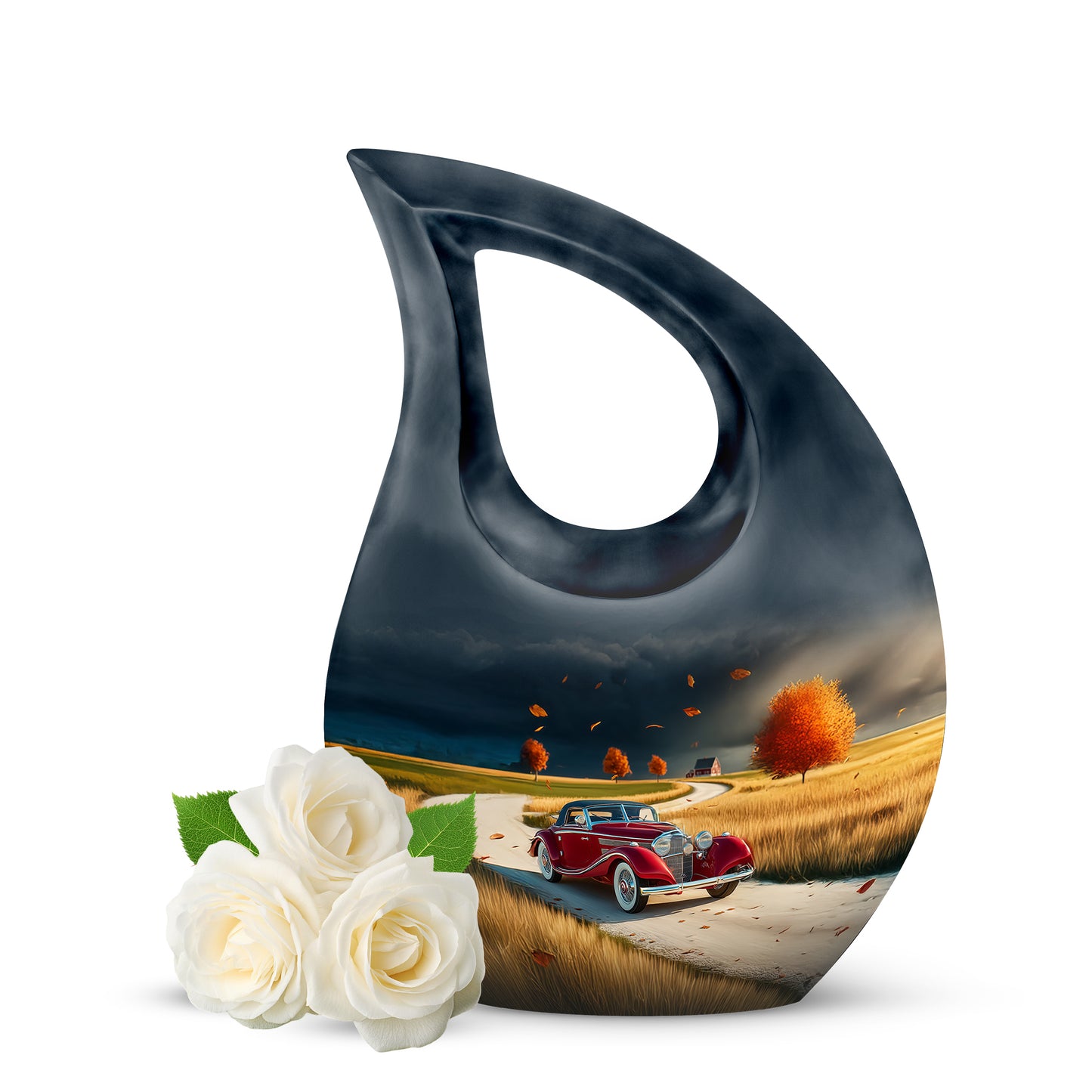 Personalized Blue Car Cremation Urns for Ashes - Enchanting 10-inch - Yatskia