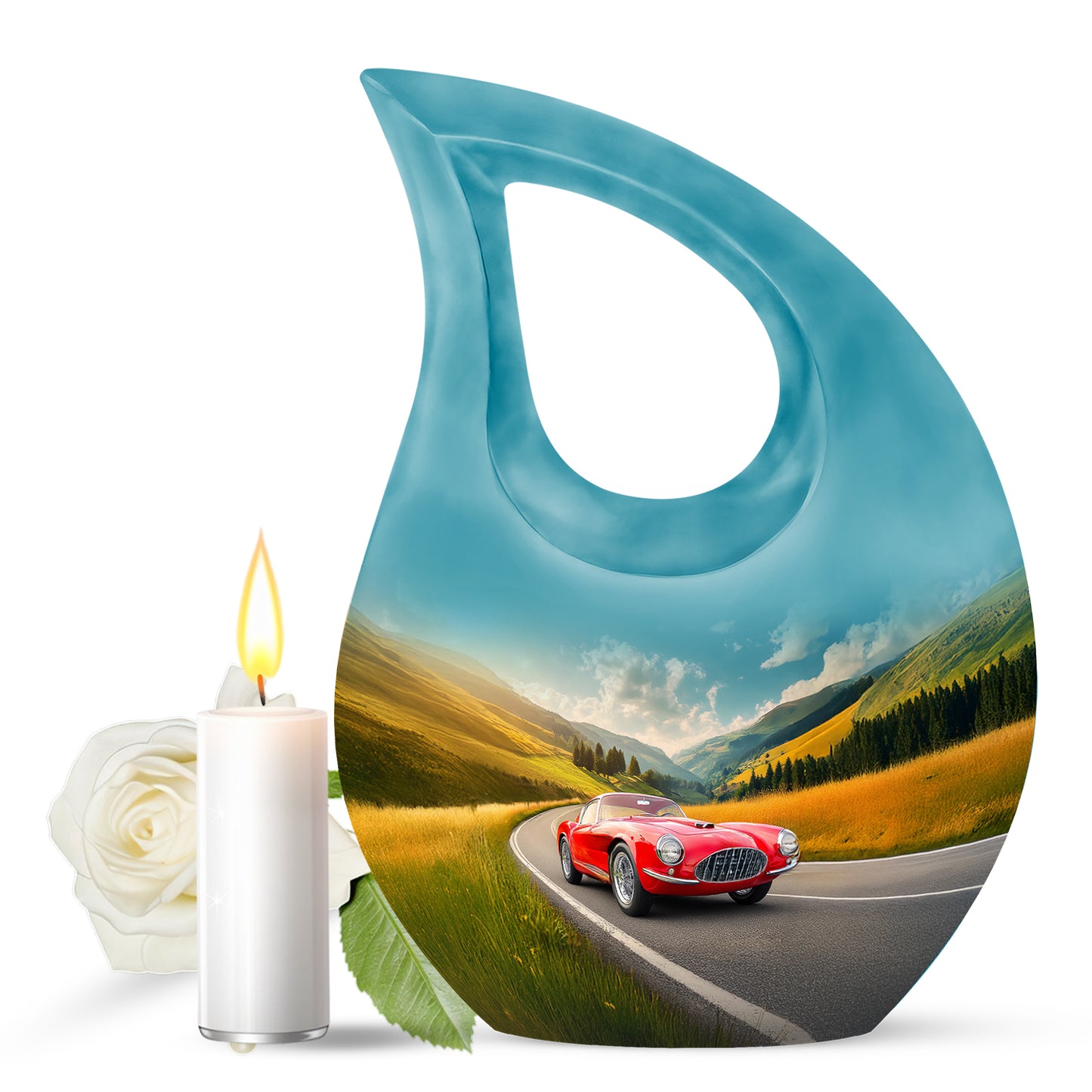 Blue Car Cremation Urns - Imperial Haven 10-inch, 200 cu in - Yatskia